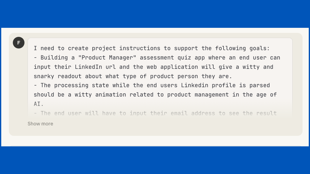 Claude prompt for quiz