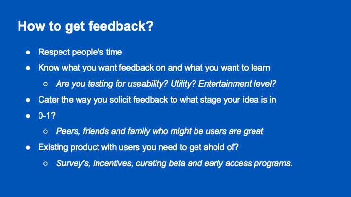 Best practices for feedback