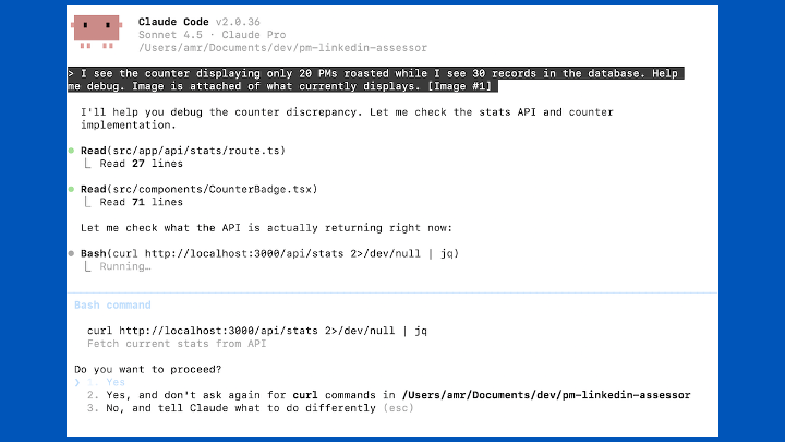 Debugging claude code