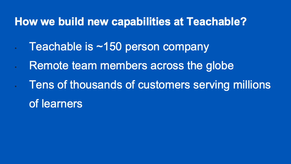 Product process at Teachable