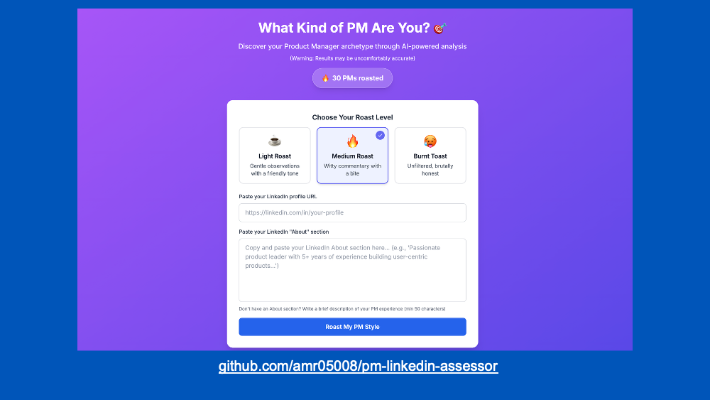 Application interface for pmquiz