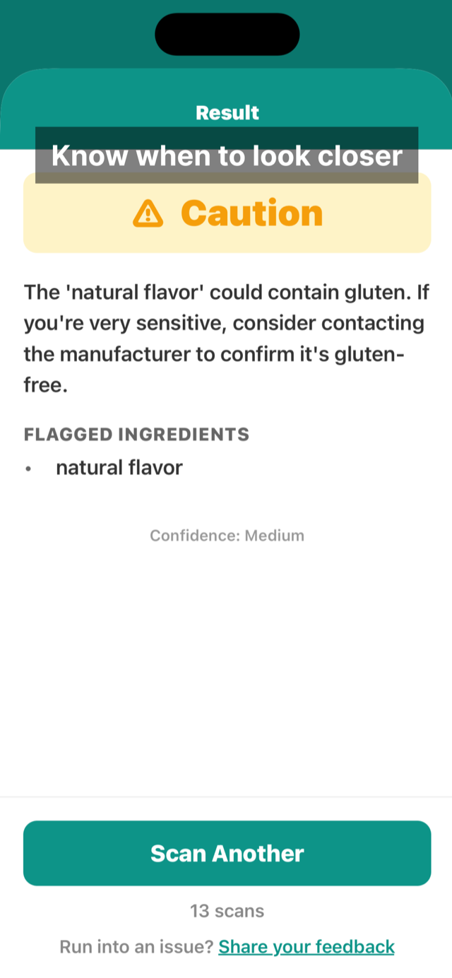 "Caution" is advised for ambiguous ingredients