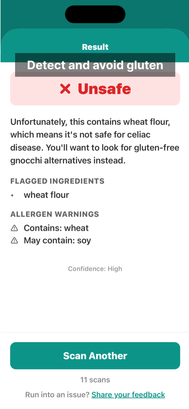 Example of "unsafe" result