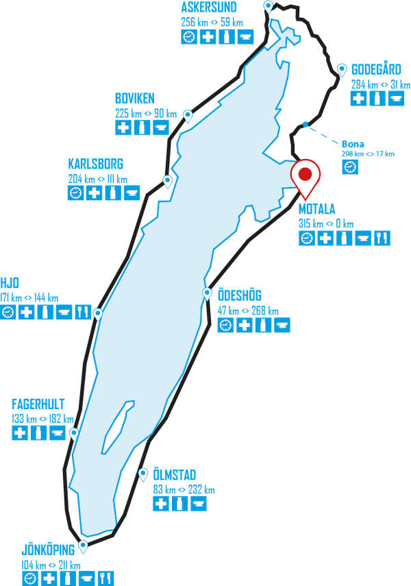 Map of Vätternrundan